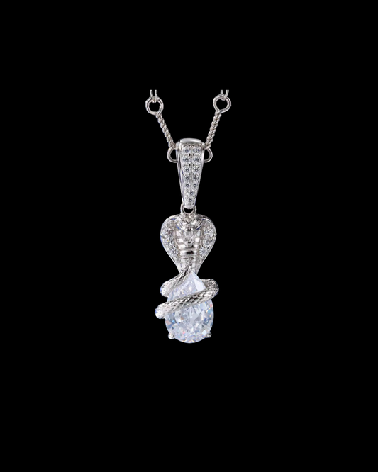 Gelati's Cobra VVS1 Diamond Pendant Necklace in Solid 925 Sterling Silver & 18k Vermeil Gold