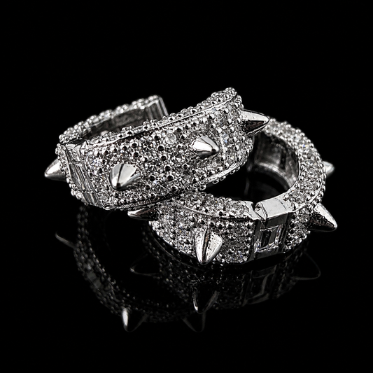 Inferno Spiked Claw Earrings – FL-IF Moissanite, 925 Silver & 18K Vermeil