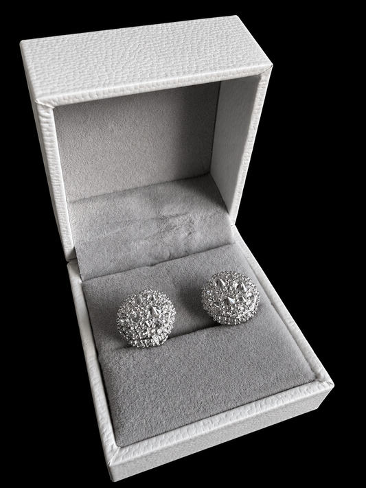 Gelati Limited | Spiked Diamonds Meteoric Earrings - FL-IF Lab Moissanite Diamonds - 925 Sterling Silver & 18k Vermeil Gold