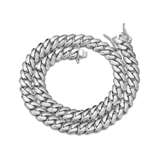 Gelati Plain Lobster Lock 18k Vermeil Gold & Solid Titanium Miami Curb Cuban Chain