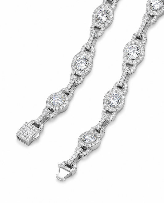 GELATI’S HALO BEADS VVS1 DIAMOND BRACELET IN SOLID 925 STERLING SILVER & 18K VERMEIL INLAY