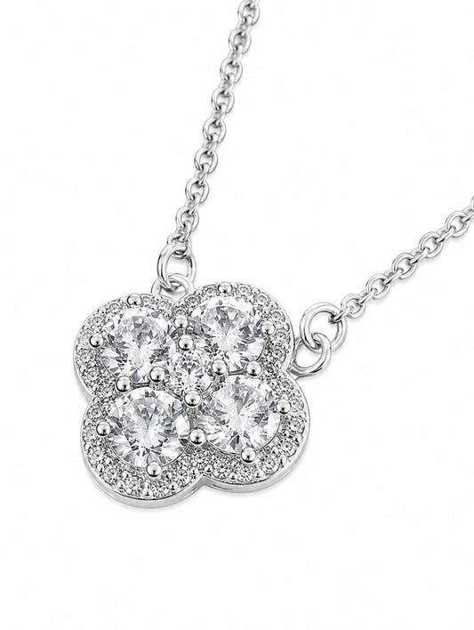 GELATI’S CLOVER PEAR CUT HYBRID™ NECKLACE — CARBON DIAMONDS | 925 SILVER + 18K VERMEIL