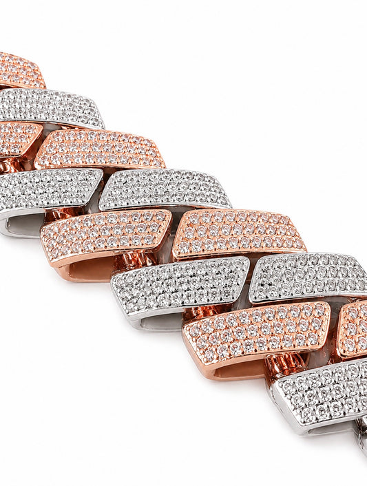 COLOSSUS TWO TONE CUBAN NECKLACE – CARBON DIAMONDS, TITANIUM & 18K VERMEIL