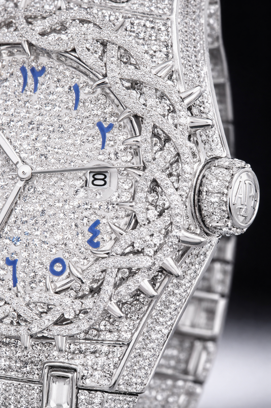 Gelati's "Sacrifice" Diamond Thorns Time Piece in Solid Stainless Steel & 18k Vermeil Gold & CB™️ Carbon Diamonds