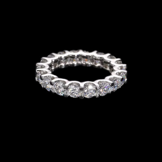 Gelati's Round Cut Eternity Diamond Ring in 925 Silver k& 18k Vermeil Gold