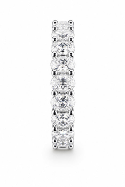 SOTTOZERO OVAL ETERNITY RING – DVVS1/CB MOISSANITE, 925 SILVER & 18K VERMEIL