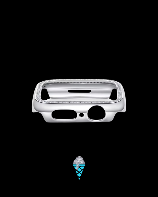 Gelatis's VVS1 Moissanite Custom Apple Watch Solid Titanium Case with 18k Vermeil Gold Accents