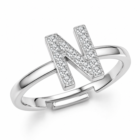 GELATI™ CUSTOM INITIAL DIAMOND RING | SOLID 925 SILVER & 18K VERMEIL GOLD