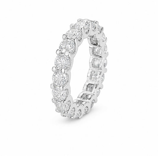 GELATI’S ROUND CUT ETERNITY DIAMOND RING IN 925 SILVER & 18K VERMEIL GOLD