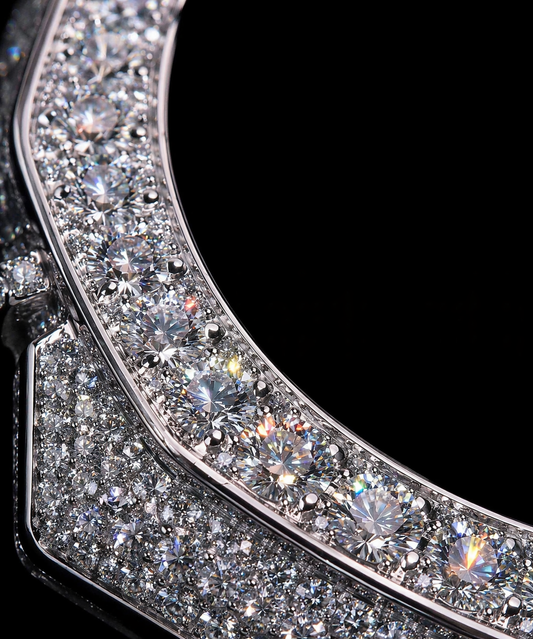 Gelati's Custom G-Shock GA2100 FL-IF Lab Moissanite Diamond Case In Solid 925 Sterling Silver & 14K Vermeil White Gold