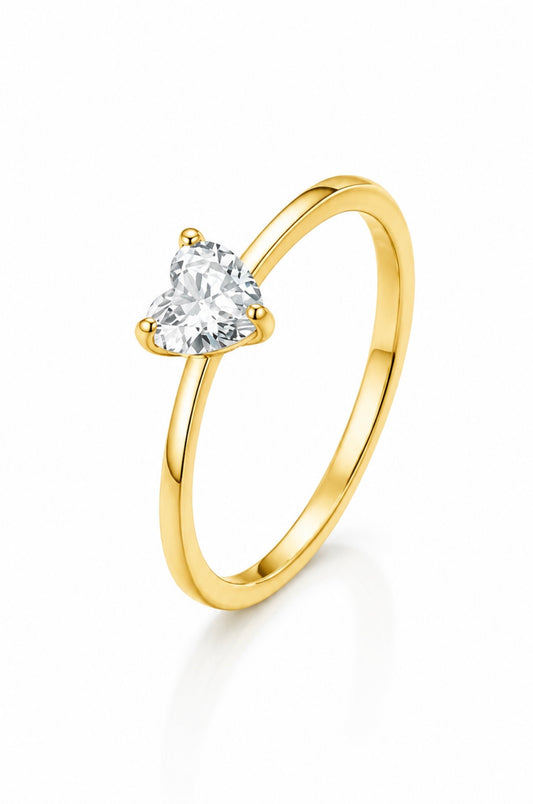 CUORE DI GHIACCIO RING – VVS1 MOISSANITE, 925 SILVER & 18K VERMEIL