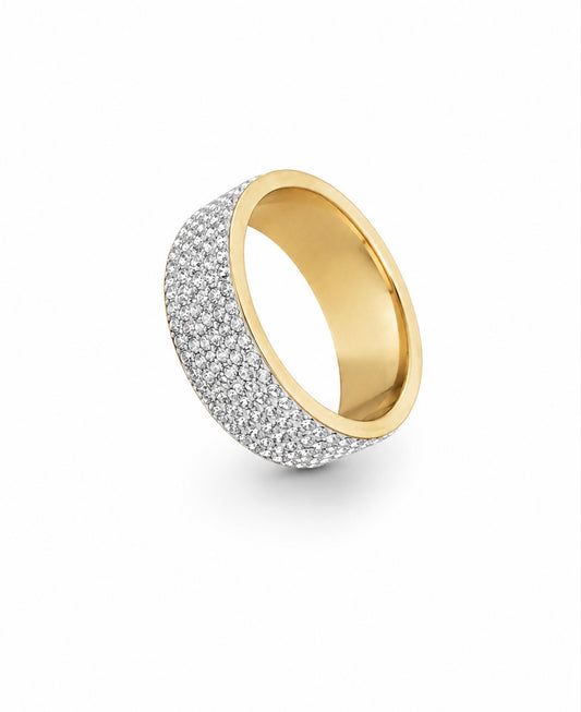 GELATI’S 6MM MULTI LAYER HCD Diamonds TITANIUM & VERMEIL 18K LAYERS RING