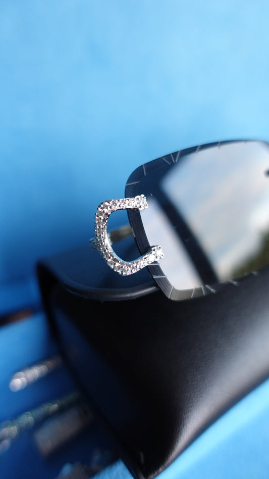 Gelati's Limited FL-Flawless D-Color Moissanite Diamond Rimless Eyewear in 925 Sterling Silver & 18k Vermeil Gold Inserts