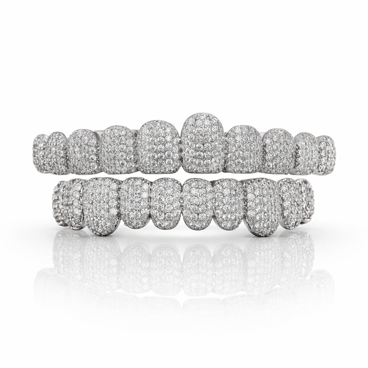 GELATI HoneyComb Diamond Invisible Cut Grillz – CB|VVS1 Moissanite | Titanium & 18K Vermeil