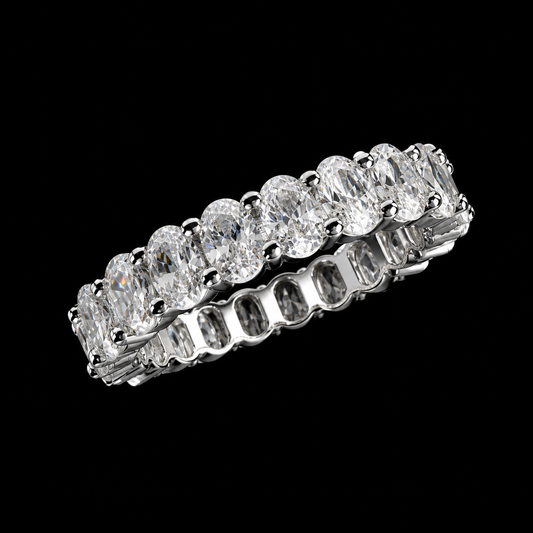 Sottozero Oval Eternity Ring – DVVS1/CB Moissanite, 925 Silver & 18k Vermeil