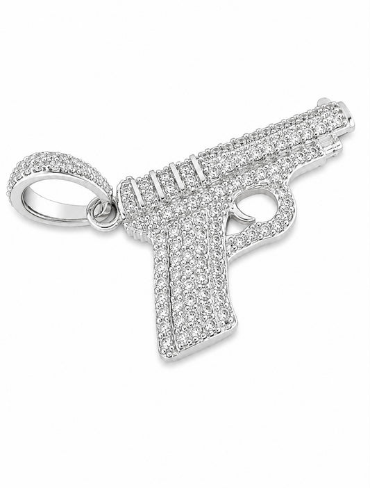 LA SWITCH PISTOL PENDANT™ – FL–IF MOISSANITE | 925 SILVER + 18K VERMEIL
