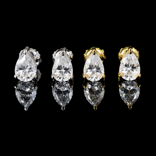 Gelati's "Diamond Tears" Pear Cut Cut VVS1 D-Color IGI Certified 1 CTW Diamond Earrings in solid 10k Gold