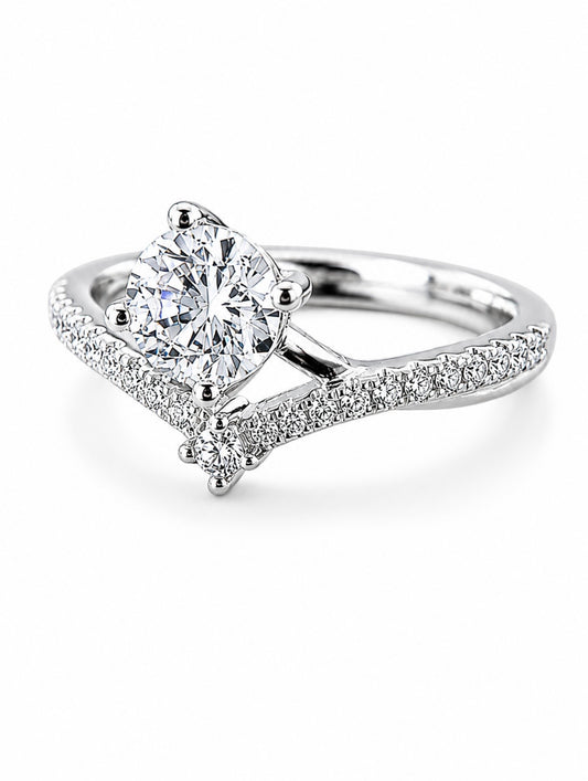PRINCESS 1CT DIAMOND CROWN ETERNITY RING – 925 SILVER & 18K VERMEIL
