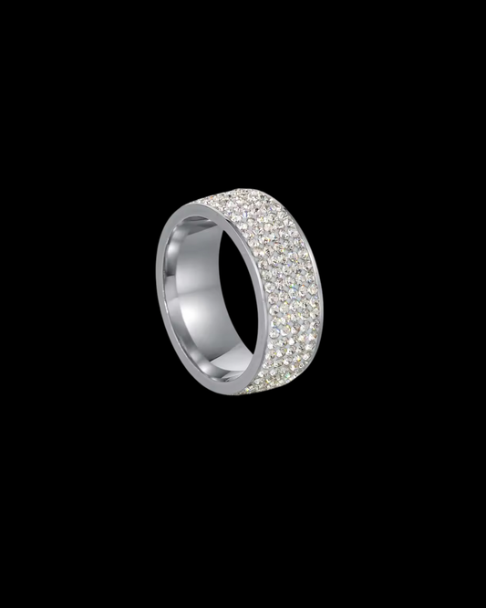 Gelati's 6MM Multi Layer Carbon Diamonds Titanium & Vermeil 18k Layers Ring