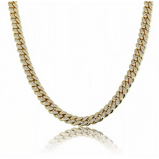 GELATI Miami Curb Cuban Necklace – Carbon Diamonds, Titanium & 18K Vermeil