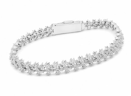 DOUBLE CROSS BRACELET – CARBON DIAMONDS, TITANIUM & 18K VERMEIL