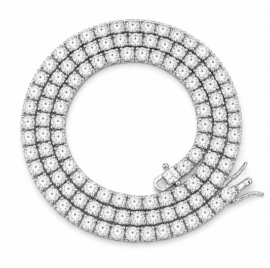 NOCTURNO|CARBON DIAMOND TENNIS NECKLACE – TITANIUM & 18K VERMEIL