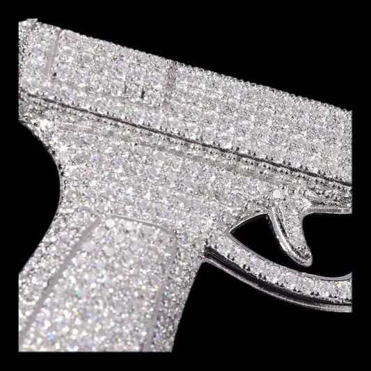 Gelati's Bespoke "Shotta" VVS1 Moissanite Pendant in 925 Sterling Silver & 18k Vermeil Gold