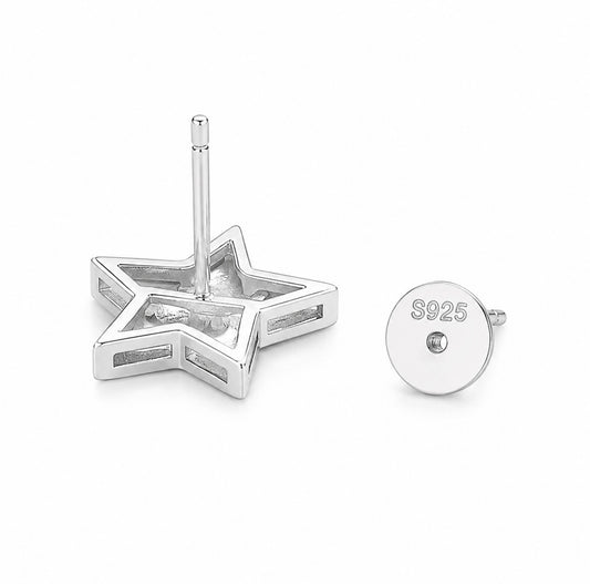 GELATI’S VVS1 “LA STAR” DIAMOND EARRINGS IN SOLID 925 SILVER & 18K VERMEIL GOLD INLAY