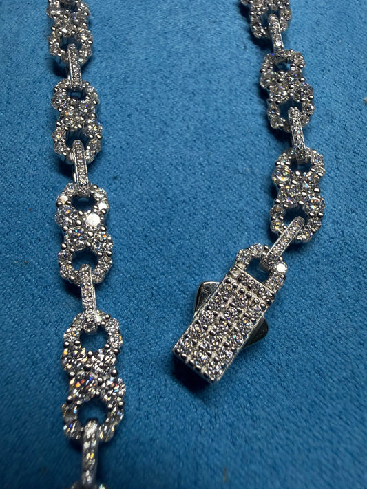 Gelati's Bussdown Infinity Link Diamond Bracelet In FL-IF Lab Moissanite GRA & 925 Sterling Silver & 18K Vermeil Gold