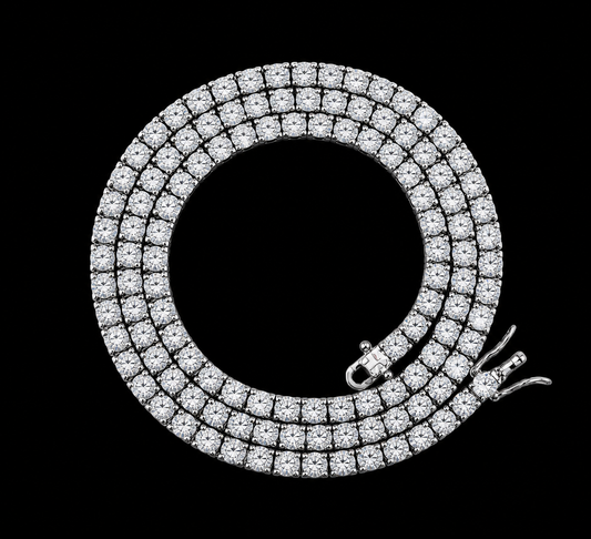 Nocturno|Carbon Diamond Tennis Necklace – Titanium & 18K Vermeil
