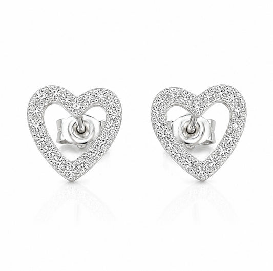 GELATI HALO HOLLOW HEART EARRINGS – FL/IF LAB MOISSANITE | 925 SILVER & 18K VERMEIL GOLD