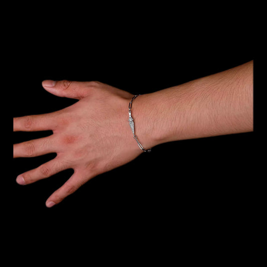 Gelati's Titanium Diamond Kunai Bracelet with 18k Vermeil Gold Inserts