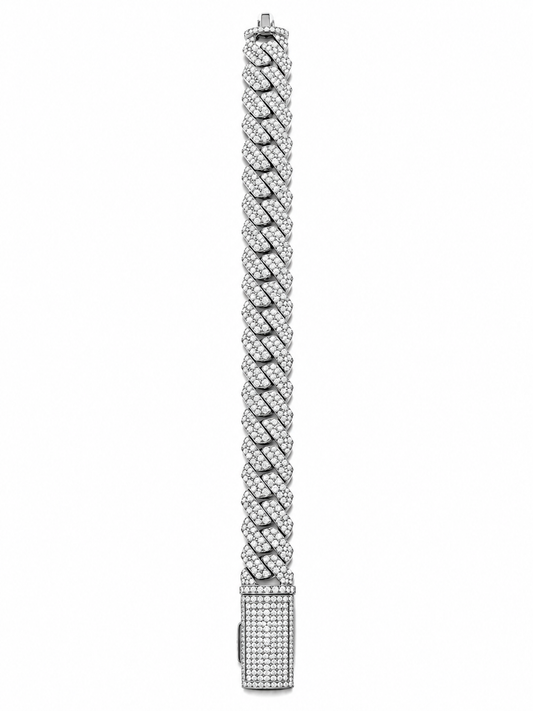 Gelati "Glaciale" 14MM Miami Cuban Link Bracelet — 925 Sterling Silver · 18K Vermeil Gold Inlay · FL-IF Flawless Lab Moissanite