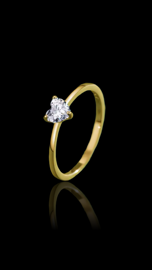 Gelati's Cuore Di Ghiaccio VVS1 Moissanite Resizable Diamond Ring in 925 Sterling Silver & 18k vermeil gold