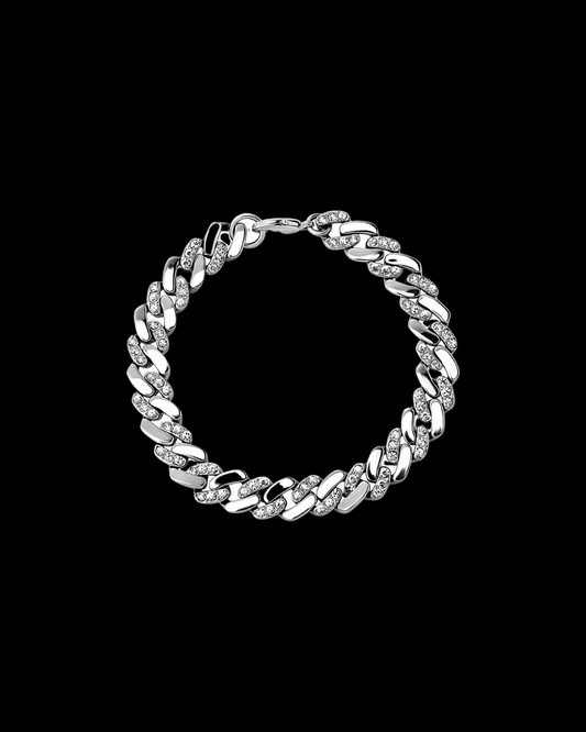 Gelati's Hybrid Carbon Diamonds Two Tone Cuban Bracelet in Titanium & 18K Vermeil Gold