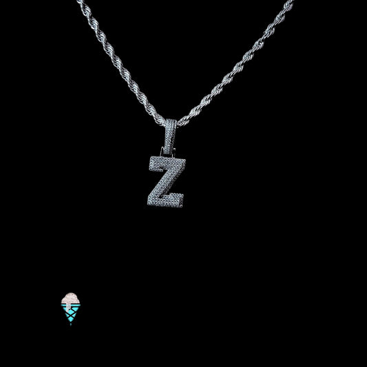 Gelati's Custom Roman Diamond Letter Pendant - Micro Pave & Triple Solid Back Layer + Free 925 Silver Chain