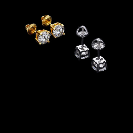 Gelati's VVS1 Moissanite Diamond "Ice lock " Earrings with 18k Vermeil Gold Inserts