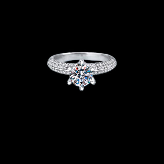 Gelati's Promise Diamond Ring In solid 925 Silver & 18 Vermeil Gold Inserts
