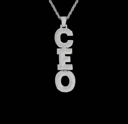 Gelati Custom ICEBLOCK Vertical Diamond Pendant in Solid Titanium & 18k Vermeil Gold + Free 925 Silver Rope Chain