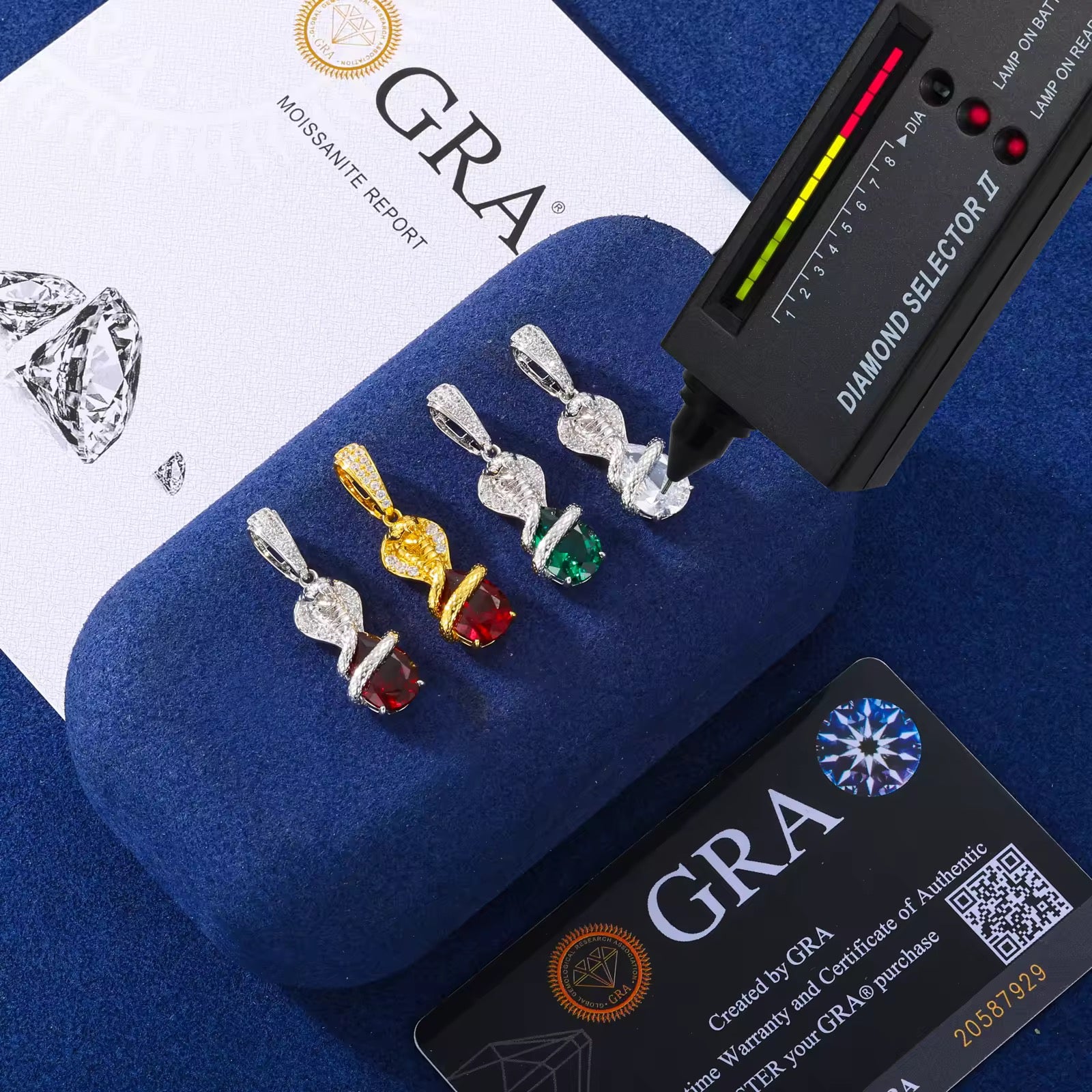 Gelati's Cobra VVS1 Diamond Pendant  Necklace in Solid 925 Sterling Silver & 18k Vermeil Gold