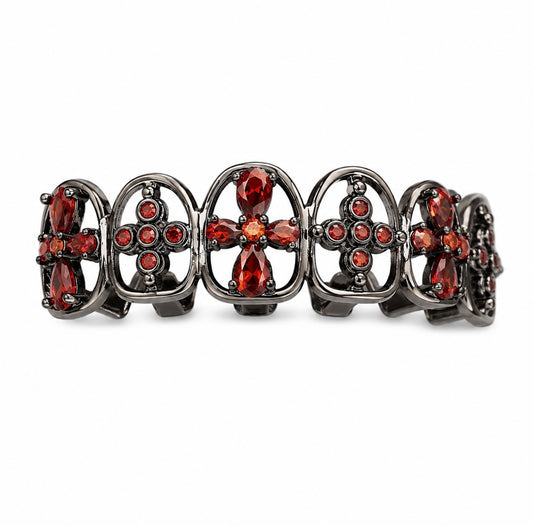 GELATI GRILLZ BESPOKE “DARK AMBER” 6 ON 6 BLACK TITANIUM SET