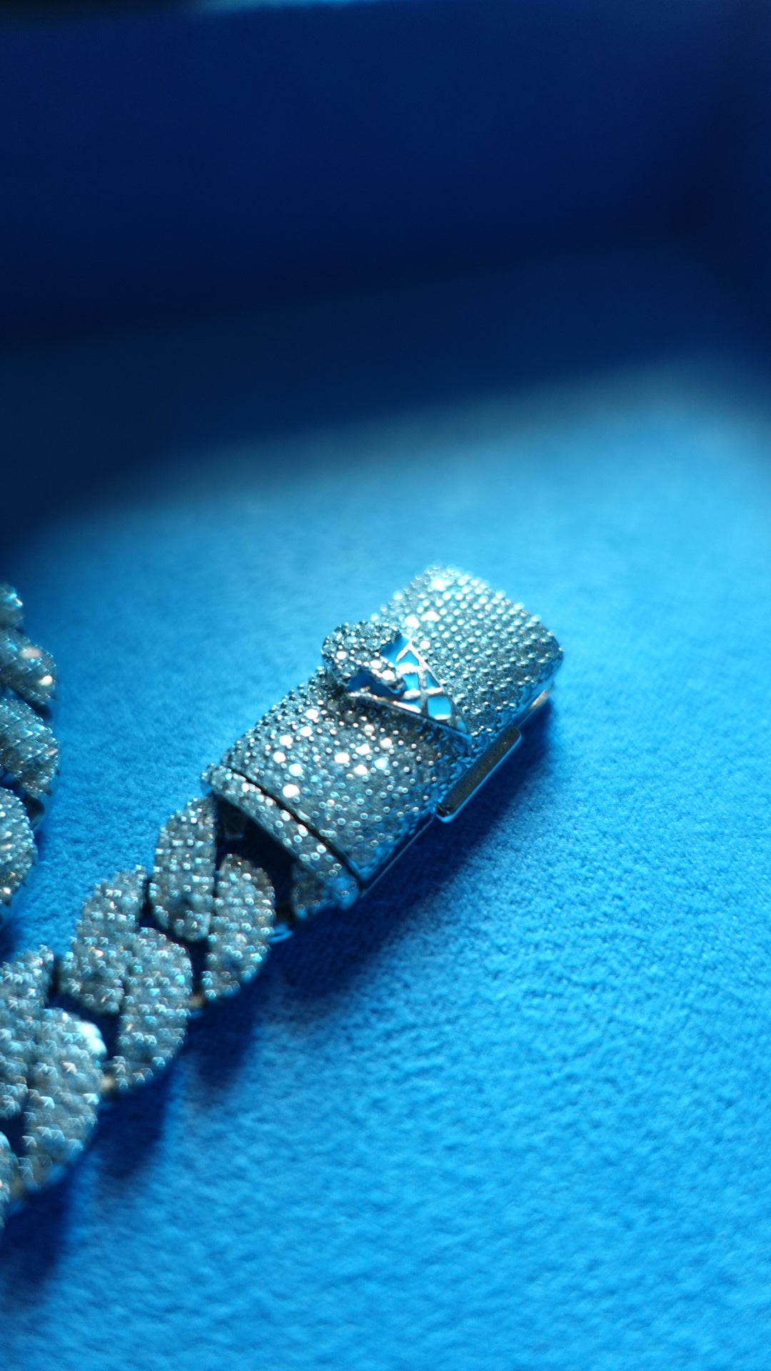 Gelati's Bespoke 12MM Miami Moon Link FL-IF 28CT Lab Moissanite Diamond Cuban Chain In Solid 925 Sterling Silver & 18k Vermeil Gold