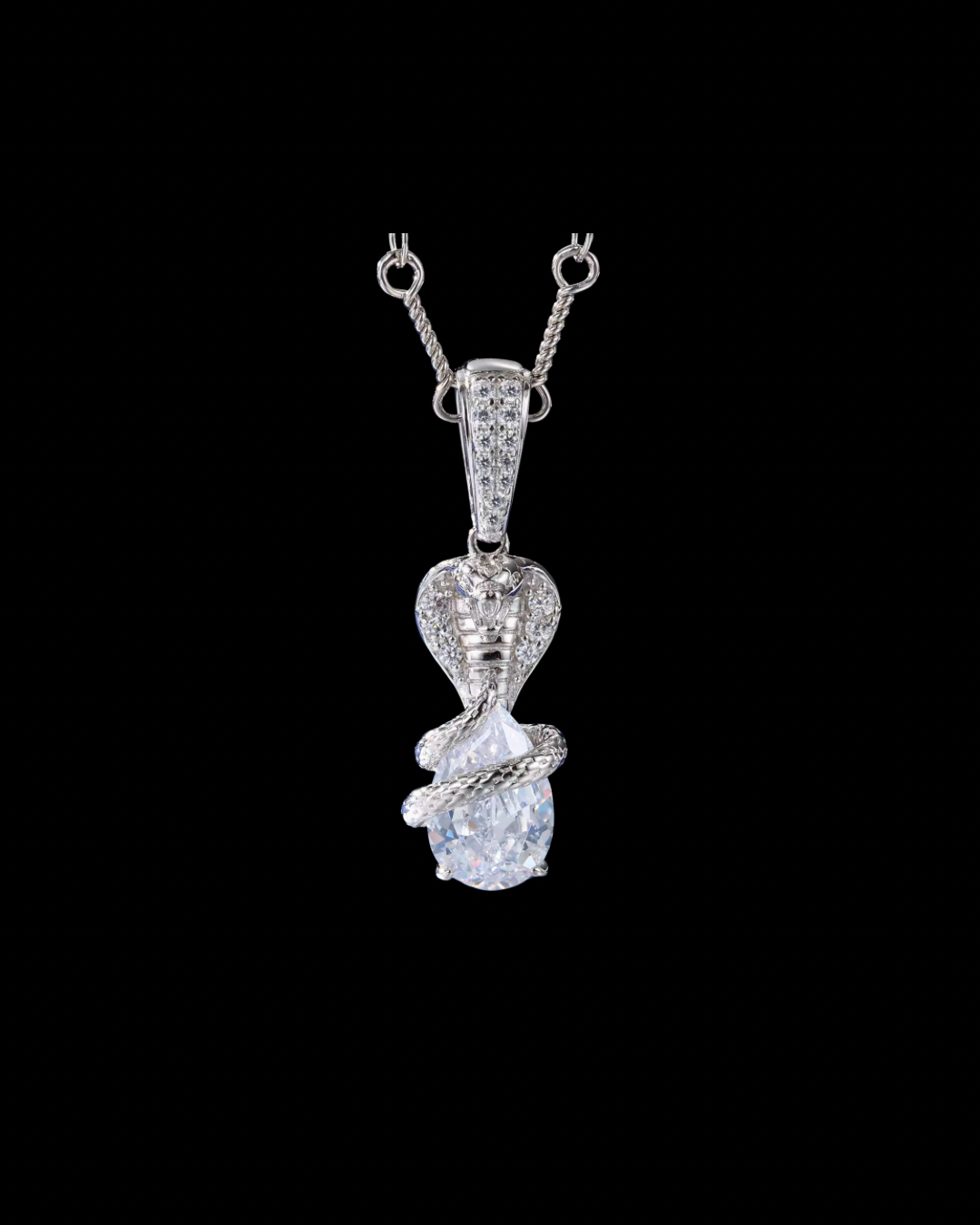 Gelati's Cobra VVS1 Diamond Pendant  Necklace in Solid 925 Sterling Silver & 18k Vermeil Gold