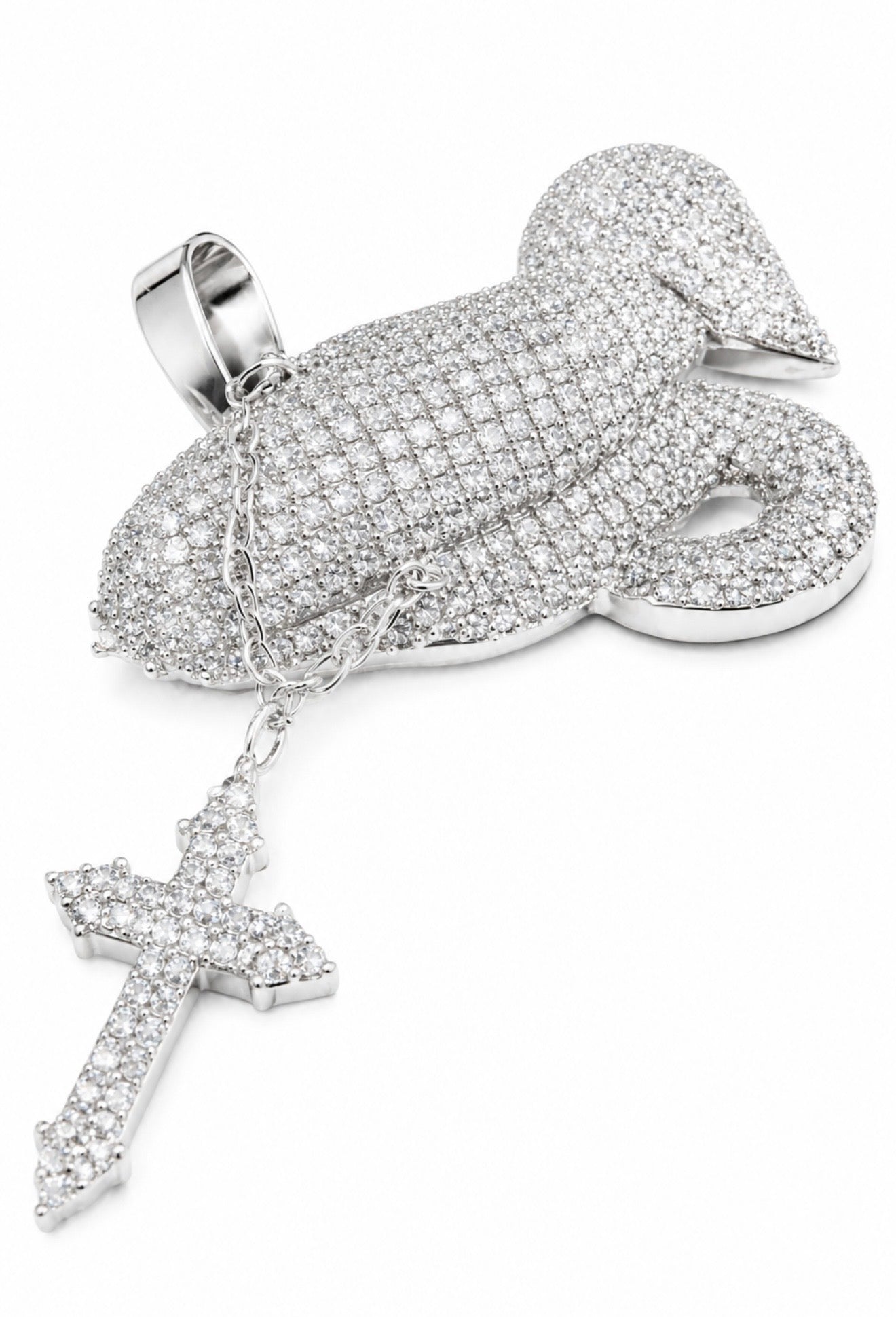 “PREY ON THE WEAK” HCD Diamond PENDANT – STEEL & 18K VERMEIL