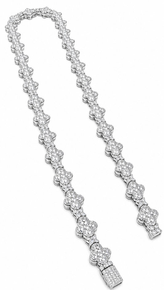 SPECIALE STAR CROSS LINK NECKLACE – 20CTW FL-IF MOISSANITE, 925 SILVER & 18K WHITE VERMEIL