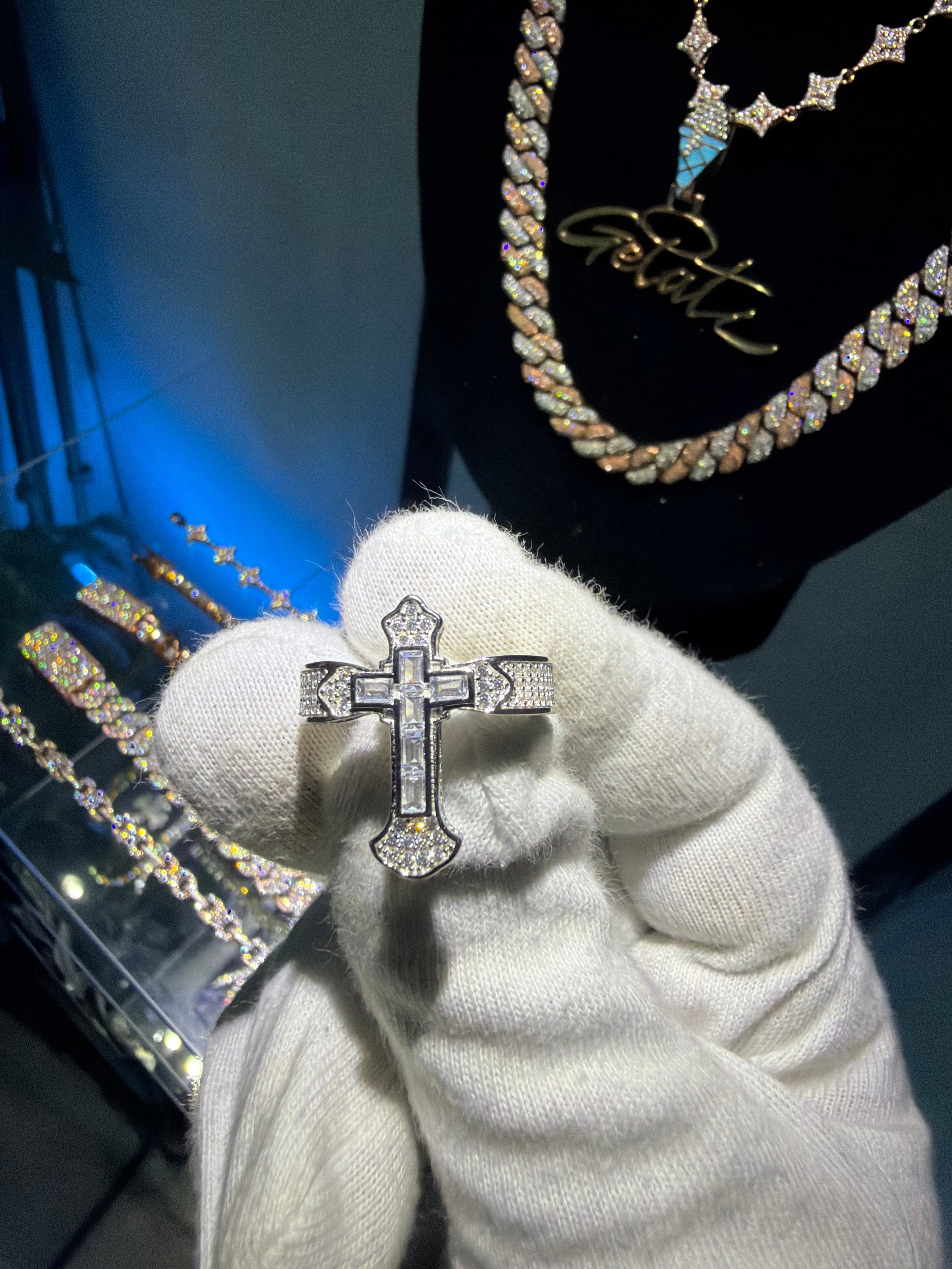 "DIAMOND CRUSADER"  BAGUETTE RING | FL-IF LAB MOISSANITE | 925 SOLID STERLING SILVER | 18k White Vermeil Gold