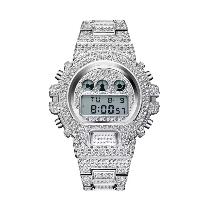 Gelati's Analogue Carbon Diamonds & Stainless Steel Watch