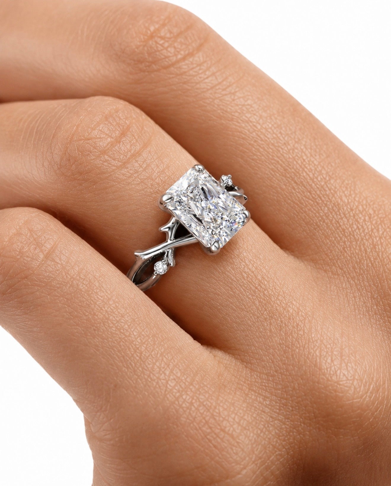 GELATI’S REBIRTH VVS1 MOISSANITE DIAMOND BAGUETTE CUT ETERNITY RING IN STERLING 925 SILVER & 18K VERMEIL GOLD INSERTS