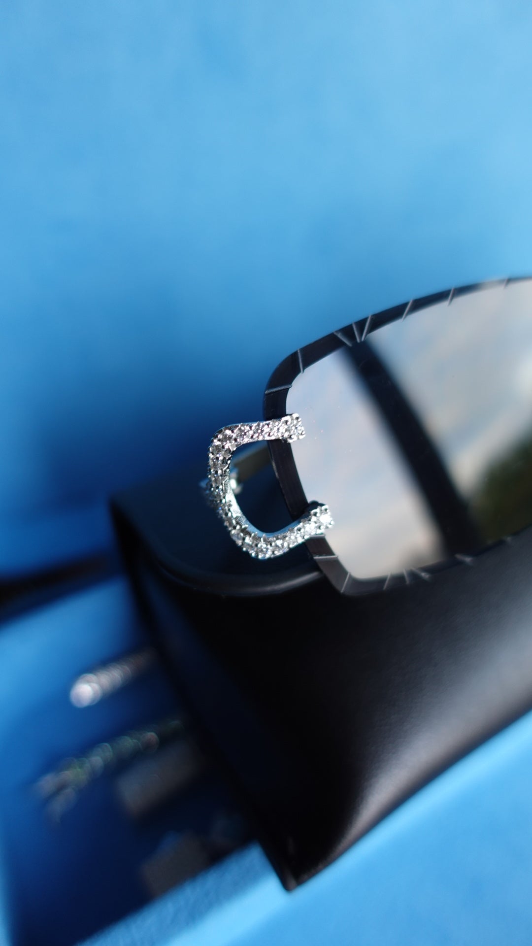 Gelati's Limited FL-Flawless D-Color Moissanite Diamond Rimless Eyewear in 925 Sterling Silver & 18k Vermeil Gold Inserts