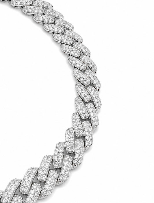 NOVA MIAMI LINK PRONG BRACELET – FL–IF D-COLOR MOISSANITE, 925 SILVER & 18K VERMEIL